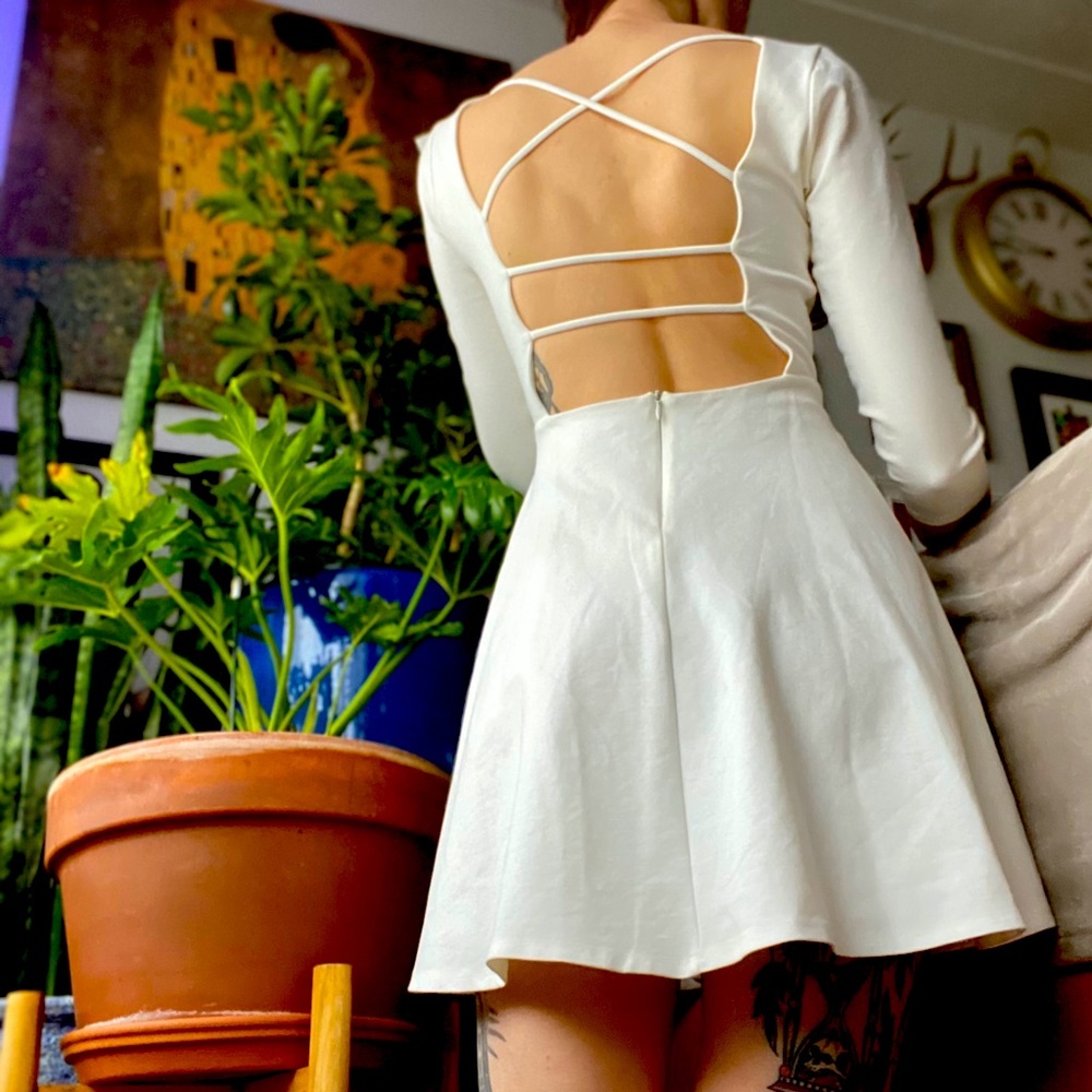 Lulus white long sleeve thick dress